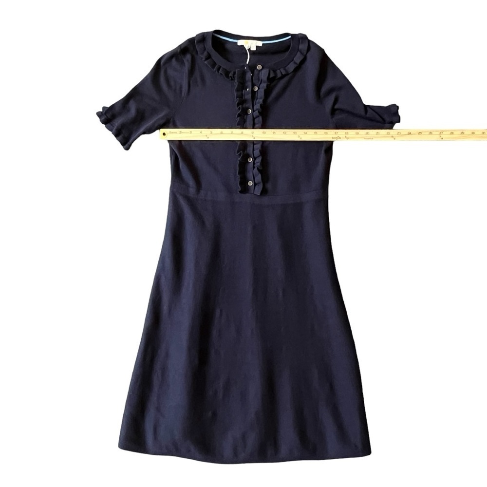 Boden Ruffle Frill Detail Short Sleeve Navy Knit Dress Size 8R - Picture 8 of 13